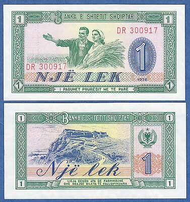 Albania 1 Leke P 40 a 1976 UNC Low Shipping! Combine FREE! (P-40a)